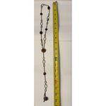 Boho Lariat Y Necklace Dark Bead Oval Links Long Statement Jewelry 19" Accessory Photo 6