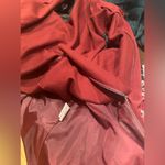 Gallery Red Utility Jacket With Removable Hood & Lining Sz M Red Hidden Buttons. Photo 15