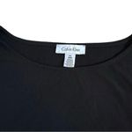 Calvin Klein Black Short Sleeve Layered Round Neck Loose Fit Blouse Sz Medium Photo 5