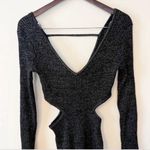 Open Edit Sparkle Cutout Sweater Mini Dress Black/Silver Size Medium NEW Photo 2