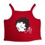 Betty Boop Women’s Ribbed Graphic Print Cropped Tank Top Photo 0