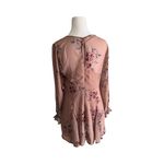 ASTR  the Label Heather Mauve Floral Print‎ Long Sleeve Sheer Ruffle Small Dress Photo 2