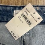 Good American  Good Icon Rhinestone Pinstriped Jeans NWT Size 6 High Rise Blue Photo 3