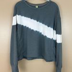 Halcyon Gray Tie Dye Stripe Dropped Shoulder Long Sleeve Top Sweatshirt S Photo 0
