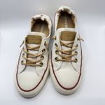 Converse  Chuck Taylor All Star Low Top White Canvas Tan Laces Red Blue W 7.5 Photo 1