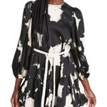 Alexis‎ x Target Long Sleeve Rope Belt Tiered Mini Dress Black White Print, Sz M Size M Photo 0