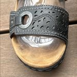 Clarks Y2K Collection Casual Black Wedge Sandal with Stitching Detail - Size 7 Photo 3