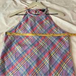 J.Crew Amber Linen Top Sunset Plaid High Neck Breathable Sleeveless Lightweight Photo 7