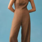 Reformation Autumn Linen Jumpsuit Size 0 Mushroom Brown Wide Leg One Piece Photo 0