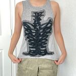 Jesse + J Rib Cage Skeleton High Low Shirt Photo 3
