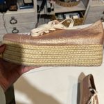 Rose gold glitter espadrilles women’s size 39 lace up Pink Photo 7