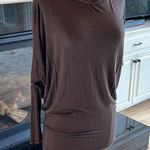 Voll Brown Solid Dolman Long Sleeve Top Womens S M Stretchy Tunic Short Dress Size undefined Photo 3