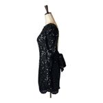 LPA  Dress Women Medium Black‎ Sequins Long Puff Sleeve Sheath Francisia Mini Photo 6