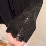 Free People  Asymmetrical Wool Blend Knit Black Hoodie Jacket Size Large Photo 4