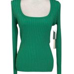Good American NEW Size 3/4 US L XL Ribbed Sweater Top Summer Green Photo 0