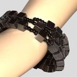 Cute black steel beaded snake style bracelet. New Black Photo 0