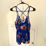 PaperMoon  NWT Basima Back Detail Knit Cami Top Blue Floral Size L Photo 1