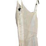 Vintage White Midi Dress Pink Floral Embroidery Sleeveless Summer Party Dress 4‎ Photo 9