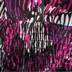Iz Byer Pink and black abstract print smocked top size medium Photo 1