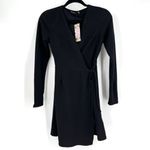 Boohoo NWT  TIE WRAP DETAIL BLAZER Skater Mini‎ DRESS Size 6 Black cocktail Party Photo 1