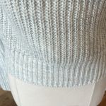 Oversized Cowl Drape Neck Light Gray Crochet Sweater Size XS Photo 3