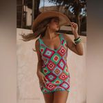 Show Me Your Mumu  women’s size medium Libra multi square crochet coverup dress Photo 11