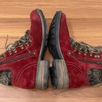 JOSEF SIEBEL Sandra 67 Burgundy Faux Fur Trim Suede Leather Ankle Boot Size 9 Photo 4