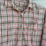 Woolrich  Womens Size Medium Flannel Shirt Pink & Green Plaid w/Pockets Photo 5