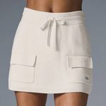 Alo Yoga Scholar Knit Cargo Skirt Ivory XS Photo 0