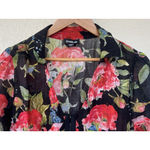 Bebe  Rose Floral Corset Top Size 8 Collar Black Soft Goth Fairy Grunge Baddie Photo 1