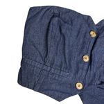 Aakaa Smocked Denim Western Sweetheart Neckline 100% Cotton Tube top Size Medium Photo 2