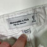 Abercrombie & Fitch High Rise Mom Jeans Curve Love Distressed White Denim 27/4R Photo 6