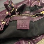 Gucci Purple Leather Hobo Vintage Shoulder Bag with Gold Studs Photo 7
