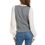 Nanette Lepore PEARL EMBELLISHED RUFFLE COQUETTE STYLE SWEATER TOP SMALL NWT Photo 3