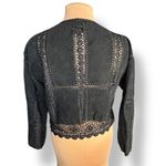 Vintage Scully Black Suede Leather Crochet Lace Jacket Western Boho Cowgirl 12 Photo 5