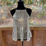 Sunday in Brooklyn Anthropologie Becca Tiered Babydoll Tank Gold Metallic Size XSP. NEW Photo 2