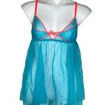Victoria's Secret Neon Blue Babydoll Lingerie Dress Top Size Small Photo 0