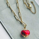 Anthropologie 18K Blood Drip Heart Necklace  Photo 0