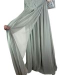 NWT Jenny Yoo Cerise Maternity Morning Mist Luxe Chiffon Bridesmaid Dress Size 8 Green Photo 3