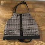 Athleta Halter Bikini Top Grey/Black Chevron Stripe Photo 6
