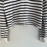 Wild Fable  White Navy Striped Long Sleeve Cotton Shirt (S) Photo 3