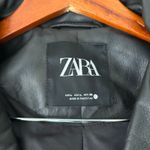 ZARA  Washed out Black Distressed Faux Leather Moto Jacket Size Large Photo 11