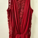 Windsor Red Holiday Lace Cutout Bodycon Maxi Dress with Slit Photo 4