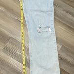 ZARA  straight leg cropped jeans Raw hem Ripped Light Wash Womens size 6 Photo 7