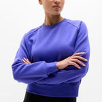 Athleta New  M Easy Fleece Relaxed Crew Sweatshirt Borealis Purple Medium Photo 0