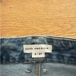 Good American  - God Boy Split Hem Straight Leg Denim Jeans in Blue Photo 2