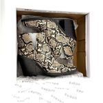 Bamboo  UPSTREAM-13 Womens 6 Beige Snake Chunky Heel Slip On Cutout Booties Photo 5