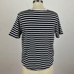 Oak + Fort  Blue Stripe Short Sleeve Top Small Photo 4