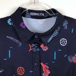 Sllsky Western Dress Navy Ruffle Hem Small S Red Photo 1