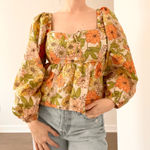 J.Crew  Square Neck Zinnia Floral Peplum Top Photo 0